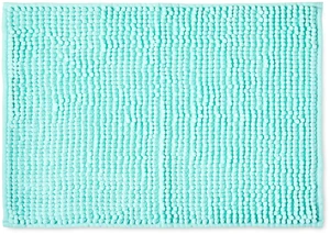 Mainstays Bath Rug, Chenille Noodle, Aqua, 17in x 24in Mainstays Bath Rug, Chenille Noodle, Aqua, 17in x 24in