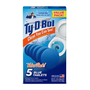 TyDBol Toilet Bowl Cleaner Tablets, Unscented, 5 Blue Tablets TyDBol Toilet Bowl Cleaner Tablets, Unscented, 5 Blue Tablets
