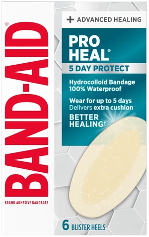BAND-AID Pro Heal Hydrocolloid Blister Bandage, Waterproof, 6 Count BAND-AID Pro Heal Hydrocolloid Blister Bandage, Waterproof, 6 Count
