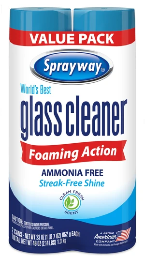Sprayway Glass Cleaner Foaming Aerosol Spray, 19 oz, 2-Pack, Ammonia-Free, Streak-Free Shine Sprayway Glass Cleaner Foaming Aerosol Spray, 19 oz, 2-Pack, Ammonia-Free, Streak-Free Shine