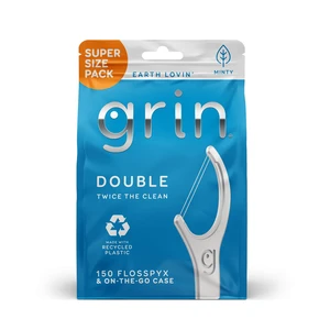 Grin Double Flosspyx Floss Picks, 2-Line, Mint Flavor, 150 Count, Recycled Plastic Grin Double Flosspyx Floss Picks, 2-Line, Mint Flavor, 150 Count, Recycled Plastic