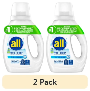 All Free Clear Liquid Laundry Detergent, 2pack, 30oz, 24Loads All Free Clear Liquid Laundry Detergent, 2pack, 30oz, 24Loads