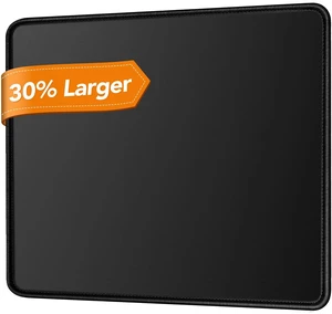 11 x 8.7 in Black Cloth Mouse Pad with Stitched Edges, Non-Slip Base, Smooth Surface for Work, Study & Home Office 11 x 8.7 in Black Cloth Mouse Pad with Stitched Edges, Non-Slip Base, Smooth Surface for Work, Study & Home Office