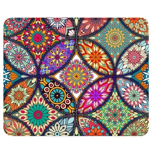 BOSOBO Floral Mandala Mouse Pad, Small, Non-Slip Rubber Base, Stitched Edge, Waterproof, 10.2 x 8.3 Inch, for Gaming Office Women Men BOSOBO Floral Mandala Mouse Pad, Small, Non-Slip Rubber Base, Stitched Edge, Waterproof, 10.2 x 8.3 Inch, for Gaming Office Women Men