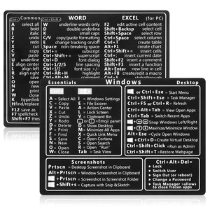 2 Pcs Laptop Keyboard Shortcuts Stickers, Word/Excel Quick Reference Guide, PVC Stickers for PC Laptop or Desktop (Black) 2 Pcs Laptop Keyboard Shortcuts Stickers, Word/Excel Quick Reference Guide, PVC Stickers for PC Laptop or Desktop (Black)