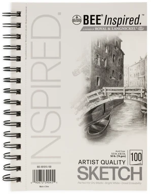 Bee Paper Bee Inspired Sketching Paper Pad 5.5"x8.5" 100 Sheets 50lb 74GSM Side Wire Bee Paper Bee Inspired Sketching Paper Pad 5.5"x8.5" 100 Sheets 50lb 74GSM Side Wire