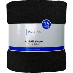 Mainstays Lux Anti-Pill Fleece Fabric Precut, 100% Polyester, Black, 58in x 1.5yd Mainstays Lux Anti-Pill Fleece Fabric Precut, 100% Polyester, Black, 58in x 1.5yd