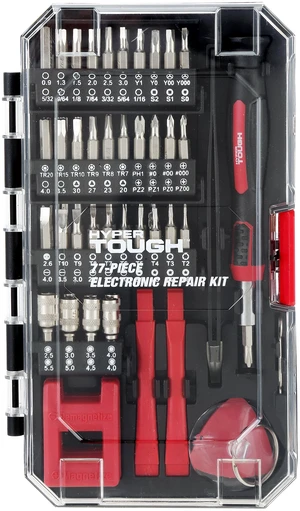 Hyper Tough 77-Piece Precision Tool Kit with Magnetic Screwdriver, Standard Size Bits and Case Hyper Tough 77-Piece Precision Tool Kit with Magnetic Screwdriver, Standard Size Bits and Case