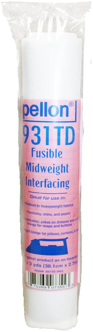 Pellon 931TD Midweight Fusible Fabric Stabilizer, White, 15" x 3 Yards Precut Package Pellon 931TD Midweight Fusible Fabric Stabilizer, White, 15" x 3 Yards Precut Package