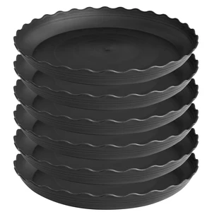 6 Pack 6-Inch Heavy Duty Plastic Plant Saucers for Indoor Pots, No Holes, Black 6 Pack 6-Inch Heavy Duty Plastic Plant Saucers for Indoor Pots, No Holes, Black