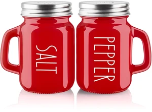 ZOSUJO 4 oz Christmas Red Salt and Pepper Shakers Set, Modern Glass Shakers with Stainless Steel Lids, Red Kitchen Decor for Home Restaurants Weddings ZOSUJO 4 oz Christmas Red Salt and Pepper Shakers Set, Modern Glass Shakers with Stainless Steel Lids, Red Kitchen Decor for Home Restaurants Weddings
