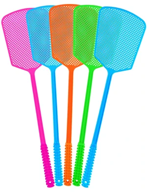 5 Pack Plastic Heavy Duty Long Handle Fly Swatter, Large Bug Swatter for Indoor and Outdoor Use 5 Pack Plastic Heavy Duty Long Handle Fly Swatter, Large Bug Swatter for Indoor and Outdoor Use