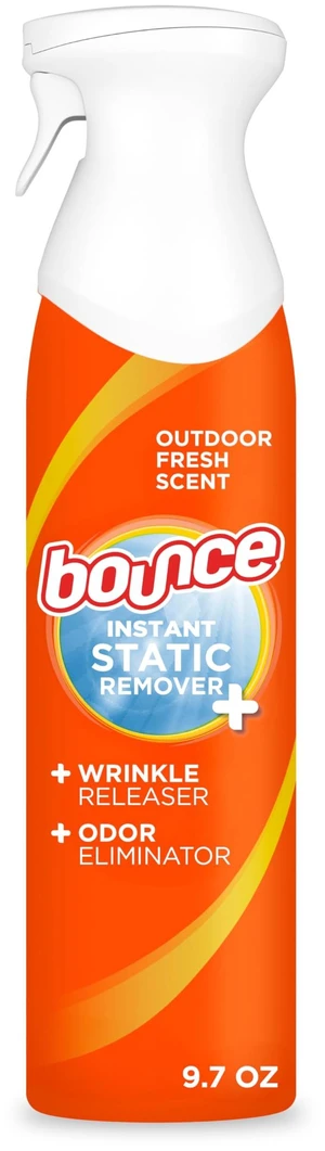 Bounce 3 in 1 Anti Static Spray, Instant Wrinkle Release, Odor Eliminator and Fabric Refresher, 9.7 Fl Oz, Pack of 1 Bounce 3 in 1 Anti Static Spray, Instant Wrinkle Release, Odor Eliminator and Fabric Refresher, 9.7 Fl Oz, Pack of 1