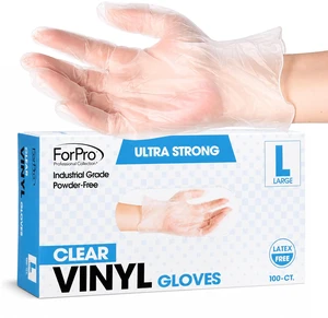 ForPro Disposable Vinyl Gloves, 3.9Mil, Powder and Latex-Free, Food Safe ForPro Disposable Vinyl Gloves, 3.9Mil, Powder and Latex-Free, Food Safe