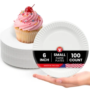 Hygloss Paper Plates 6-Inch 100 Count White Uncoated Microwave Safe Hygloss Paper Plates 6-Inch 100 Count White Uncoated Microwave Safe