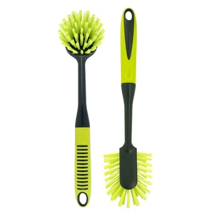 Pine-Sol Scrub Brush Set, Long Handle Heavy Duty Bristles Comfort Grip, 2-Piece for Kitchen Household Dishwashing Pine-Sol Scrub Brush Set, Long Handle Heavy Duty Bristles Comfort Grip, 2-Piece for Kitchen Household Dishwashing