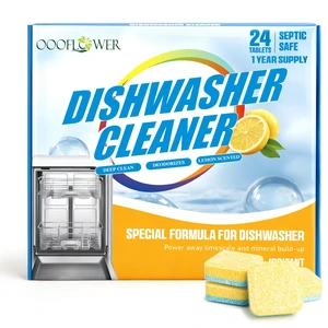 Dishwasher Cleaner & Deodorizer Tablets, 24 Tabs, Lemon Scent Dishwasher Cleaner & Deodorizer Tablets, 24 Tabs, Lemon Scent