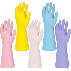 Jsocoah Reusable Cleaning Gloves, 4/5 Pairs, for Dishwashing, Kitchen, Household, and Pet Jsocoah Reusable Cleaning Gloves, 4/5 Pairs, for Dishwashing, Kitchen, Household, and Pet