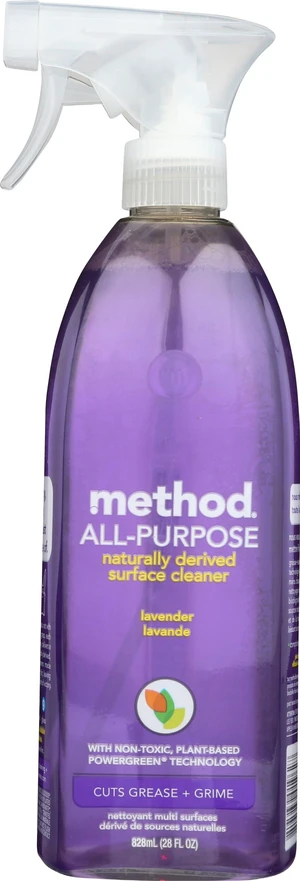 Method Dye-Free All-Purpose Cleaner Spray, 28 fl oz, French Lavender, for Counters, Glass, Wood & Floors, Kitchen & Bathroom Method Dye-Free All-Purpose Cleaner Spray, 28 fl oz, French Lavender, for Counters, Glass, Wood & Floors, Kitchen & Bathroom