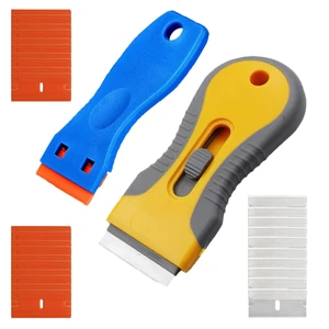 Razor Blade Scraper Tool with 2 Scrapers, 20 Plastic Blades and 10 Metal Blades for Cleaning and Removing Razor Blade Scraper Tool with 2 Scrapers, 20 Plastic Blades and 10 Metal Blades for Cleaning and Removing