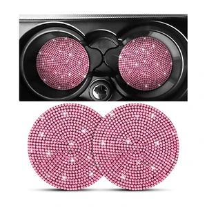 Osilly 2PCS 2.75Inch Rhinestone Cup Holder Coasters, Pink Osilly 2PCS 2.75Inch Rhinestone Cup Holder Coasters, Pink