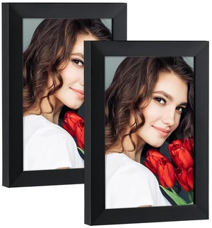 LBECUA 4x6 Picture Frame Set of 2, Black, Wooden LBECUA 4x6 Picture Frame Set of 2, Black, Wooden