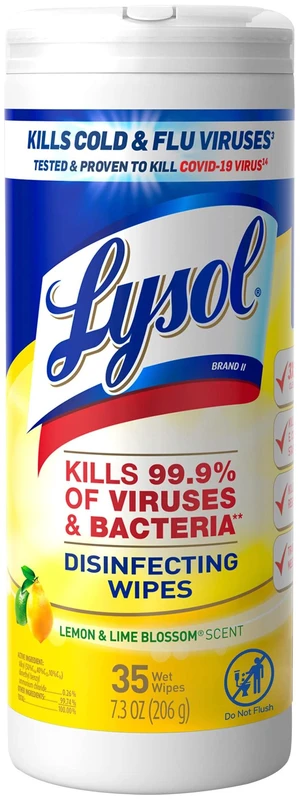 Lysol Disinfectant Wipes Lemon & Lime Blossom, 35ct Lysol Disinfectant Wipes Lemon & Lime Blossom, 35ct