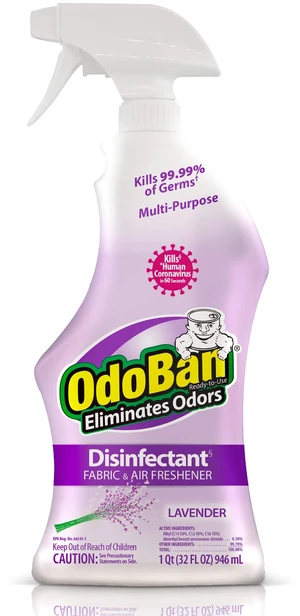 OdoBan Ready-to-Use Disinfectant and Odor Eliminator, 32 Ounce Spray Bottle, Lavender Scent OdoBan Ready-to-Use Disinfectant and Odor Eliminator, 32 Ounce Spray Bottle, Lavender Scent