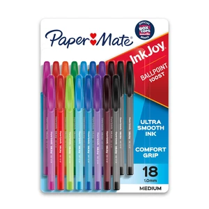 Paper Mate InkJoy 100ST Ballpoint Pens, Medium Point 1.0mm, Assorted, 18 Count Paper Mate InkJoy 100ST Ballpoint Pens, Medium Point 1.0mm, Assorted, 18 Count