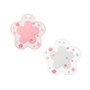 Sakura 2PCS Cherry Blossom PVC Coffee Cup Mat Coaster Anti-Skid Small Kawaii Sakura 2PCS Cherry Blossom PVC Coffee Cup Mat Coaster Anti-Skid Small Kawaii