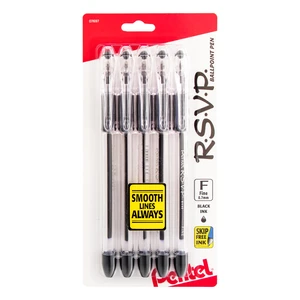 Pentel RSVP Ballpoint Pen 0.7mm Fine Line Black Ink 5-Pack (BK90PF5A) Pentel RSVP Ballpoint Pen 0.7mm Fine Line Black Ink 5-Pack (BK90PF5A)