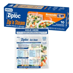 Ziploc Zip 'n Steam Food Storage Cartons, Microwave Safe, 10 Count, for Meal Prep Ziploc Zip 'n Steam Food Storage Cartons, Microwave Safe, 10 Count, for Meal Prep