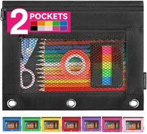 Forvencer Clear Zipper Pencil Pouch for 3 Ring Binder Forvencer Clear Zipper Pencil Pouch for 3 Ring Binder