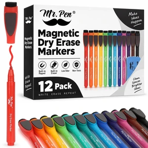 Mr. Pen Magnetic Dry Erase Markers, 12 Pack with Whiteboard Eraser Mr. Pen Magnetic Dry Erase Markers, 12 Pack with Whiteboard Eraser