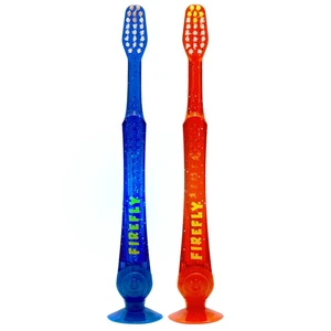 Firefly Light-Up Timer Kids Toothbrush with Suction Cup, Soft, 2 Count (Pack of 1), Assorted Firefly Light-Up Timer Kids Toothbrush with Suction Cup, Soft, 2 Count (Pack of 1), Assorted
