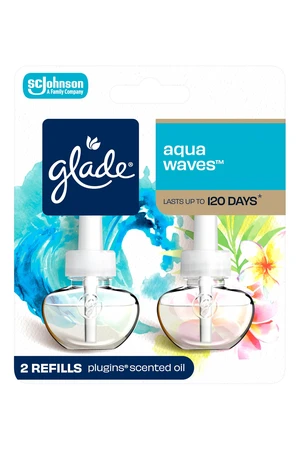 Glade PlugIns Refills Air Freshener, Aqua Waves, Scented Essential Oils, 1.34 fl oz, 2 Count Glade PlugIns Refills Air Freshener, Aqua Waves, Scented Essential Oils, 1.34 fl oz, 2 Count