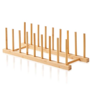 Bamboo Wooden Dish Rack and Pot Lid Plate Rack Organizer Holder for Cabinet Bamboo Wooden Dish Rack and Pot Lid Plate Rack Organizer Holder for Cabinet
