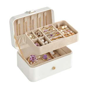 SONGMICS 2-Layer Travel Jewelry Organizer, Portable Case SONGMICS 2-Layer Travel Jewelry Organizer, Portable Case