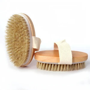 2 Pcs Natural Bristle Dry Brushing Body Brush, Exfoliating Bath Brush 2 Pcs Natural Bristle Dry Brushing Body Brush, Exfoliating Bath Brush