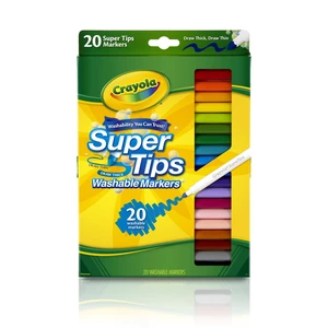 Crayola Super Tips Washable Markers, 20 Count, School Supplies, Classroom, Bullet Journaling, Gift for Kids Ages 3+ Crayola Super Tips Washable Markers, 20 Count, School Supplies, Classroom, Bullet Journaling, Gift for Kids Ages 3+