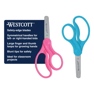 Westcott 5" Hard Handle Kids Scissors, Blunt, Assorted Colors, 2-Pack Westcott 5" Hard Handle Kids Scissors, Blunt, Assorted Colors, 2-Pack