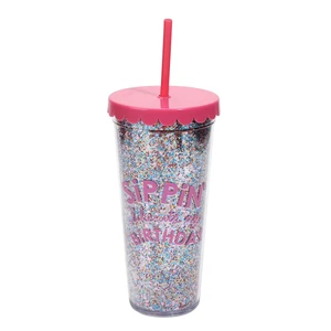 Packed Party 'Sippin' like It's My Birthday' Pink Plastic Tumbler 22 oz Packed Party 'Sippin' like It's My Birthday' Pink Plastic Tumbler 22 oz