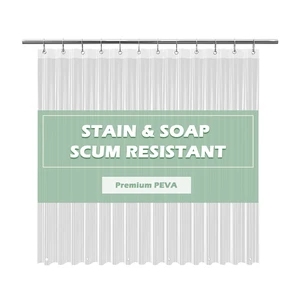 EHZNZIE Crystal Clear Shower Curtain Liner 72x72, PEVA Waterproof Bath Curtain, No Chemical Smell, 3 Weighted Magnets, Durable with Rustproof Metal Grommets EHZNZIE Crystal Clear Shower Curtain Liner 72x72, PEVA Waterproof Bath Curtain, No Chemical Smell, 3 Weighted Magnets, Durable with Rustproof Metal Grommets