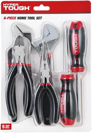 Hyper Tough 6-Piece Home Tool Set, 10.5in x 7.5in x 1.25in Hyper Tough 6-Piece Home Tool Set, 10.5in x 7.5in x 1.25in