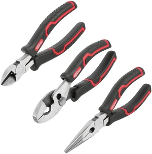 Hyper Tough 3-Piece Pliers Set with Ergonomic Soft Grip Handles, Diagonal Cutting, Slip Joint and Long Nose Pliers Hyper Tough 3-Piece Pliers Set with Ergonomic Soft Grip Handles, Diagonal Cutting, Slip Joint and Long Nose Pliers