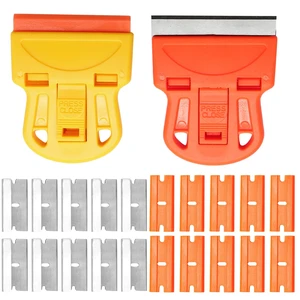 2 Sets Razor Blade Scrapers with Plastic Scraper Tool 2 Sets Razor Blade Scrapers with Plastic Scraper Tool