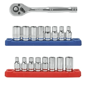 Hyper Tough 19-Piece 1/4-Inch Drive Ratchet and Socket Set, SAE and Metric Hyper Tough 19-Piece 1/4-Inch Drive Ratchet and Socket Set, SAE and Metric