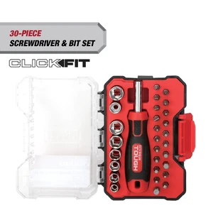 Hyper Tough 30-Piece Screwdriver Handle and Bit Set in Click Fit Case Hyper Tough 30-Piece Screwdriver Handle and Bit Set in Click Fit Case