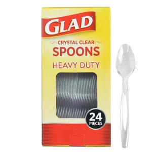 Glad Clear Disposable Plastic Spoons, 24 Count Glad Clear Disposable Plastic Spoons, 24 Count