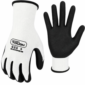 Hyper Tough Performance Grip Gloves, ANSI Cut Resistant, Nitrile, Nylon, Spandex, White, Small Hyper Tough Performance Grip Gloves, ANSI Cut Resistant, Nitrile, Nylon, Spandex, White, Small